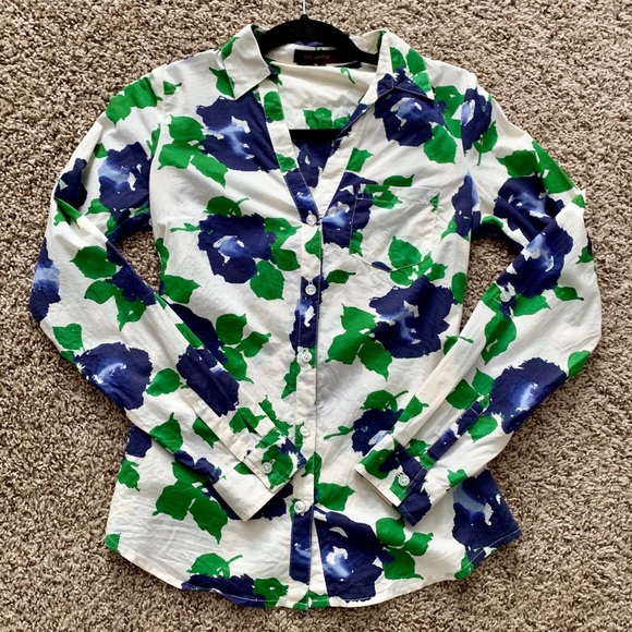 The Limited floral button up down blouse - Picture 1 of 2